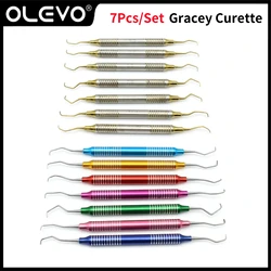 7Pcs/Kit Dental Teeth Cleaning Manual Scaler Periodontal Surgical Gracey Bone Curettes Calculus Oral Care Teeth Whitening Tools