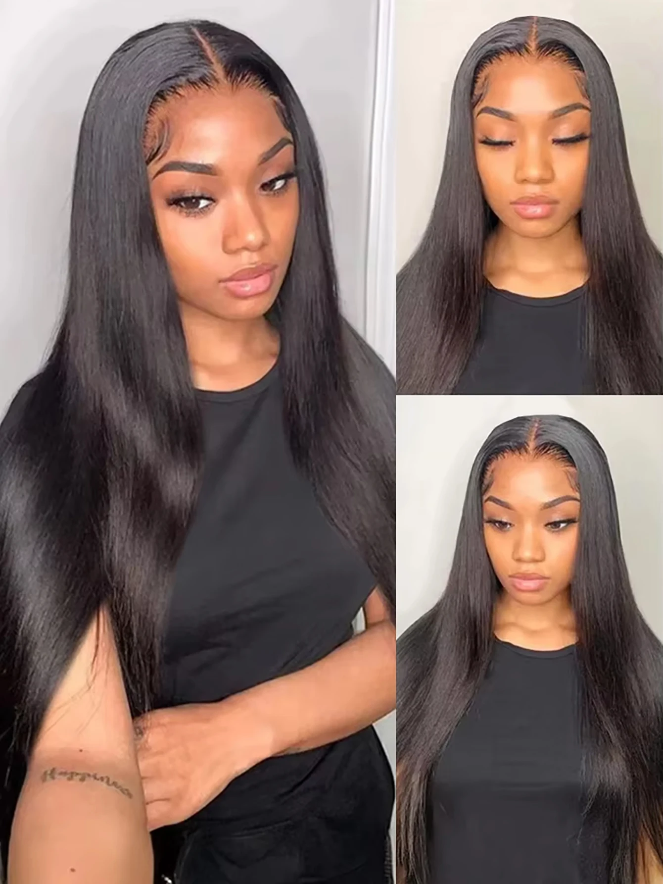 250% 密度13x4 HD透明レースフロント人毛ウィッグ 女性用 ブラジル産ボディウェーブレースフロントウィッグ ベビーヘア付き