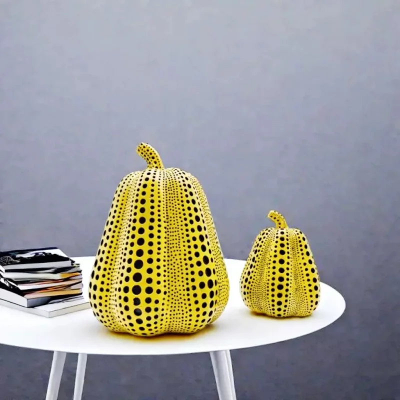 Cross-border Polka Dot Art Pumpkin Ornament Decoration Home Garden Ornament Entrance Ornament Nordic Resin