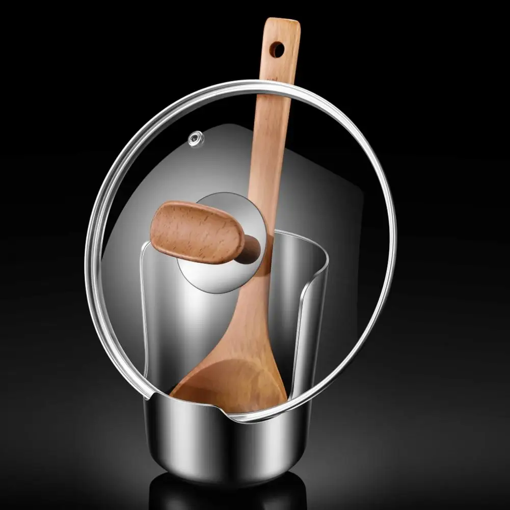 Spoon Spatula Holder Space-saving Vertical Kitchen Utensil Organizer Heavy Duty Stainless Steel Pot Lid Rack Non-slip Countertop