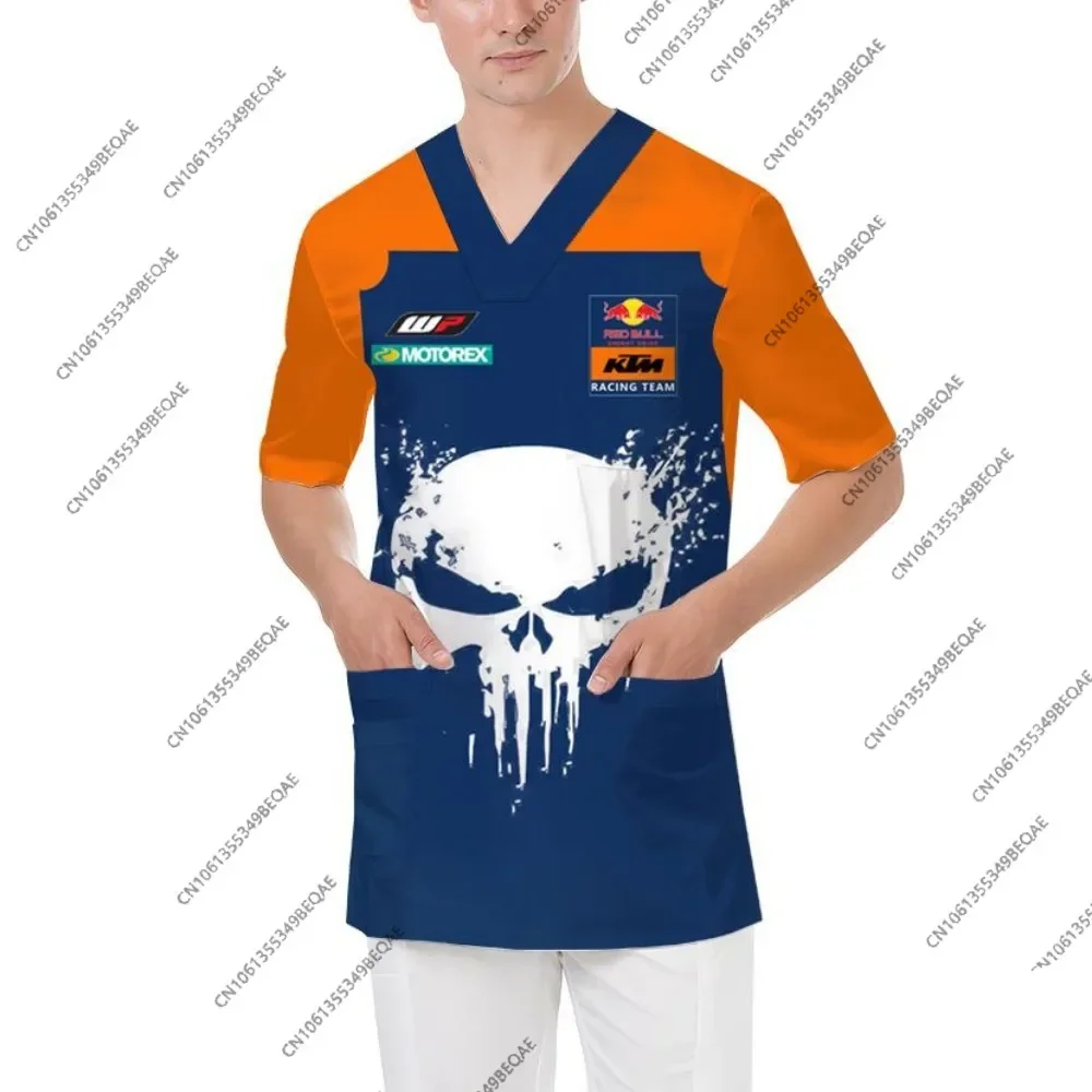 

Мужская футболка KTM с v-образным вырезом и карманами, дышащая, быстросохнущая, спортивная, с короткими рукавами, тренировочный топ, удобная одежда для велоспорта, легкий вес