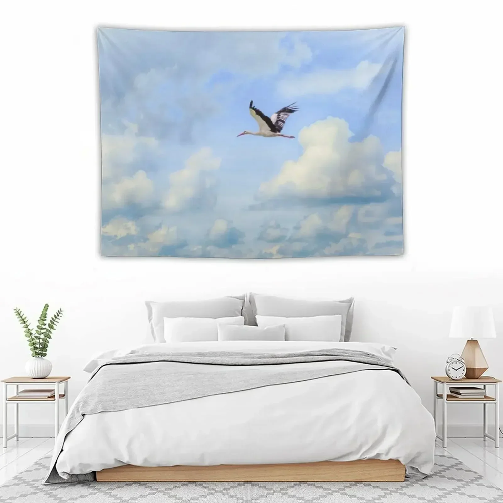 

Flying stork Tapestry Hanging Wall Room Decor Cute Decorative Wall Mural Tapestry