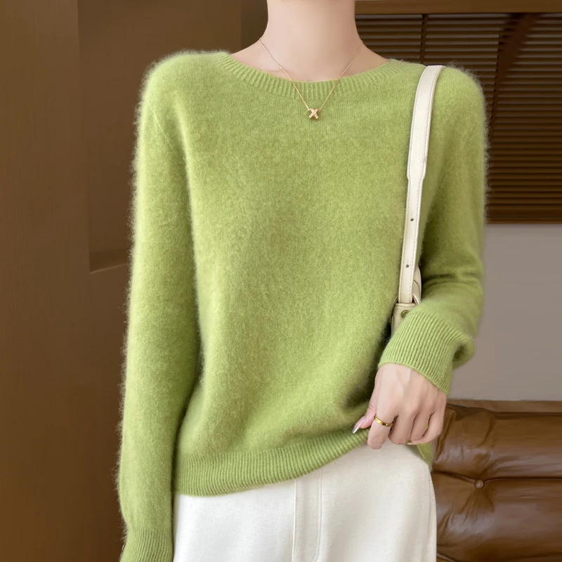 New ladies in autumn and winter 100% Merino wool V-neck knit pullover fashion loose warm bottoming shirt top 836