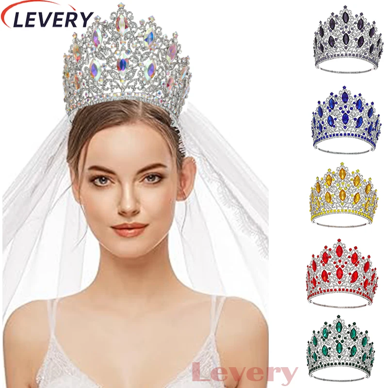 

Levery 2024 New Crystal Rhinestone Tiaras and Crowns for Women Pageant Adjustable Handband