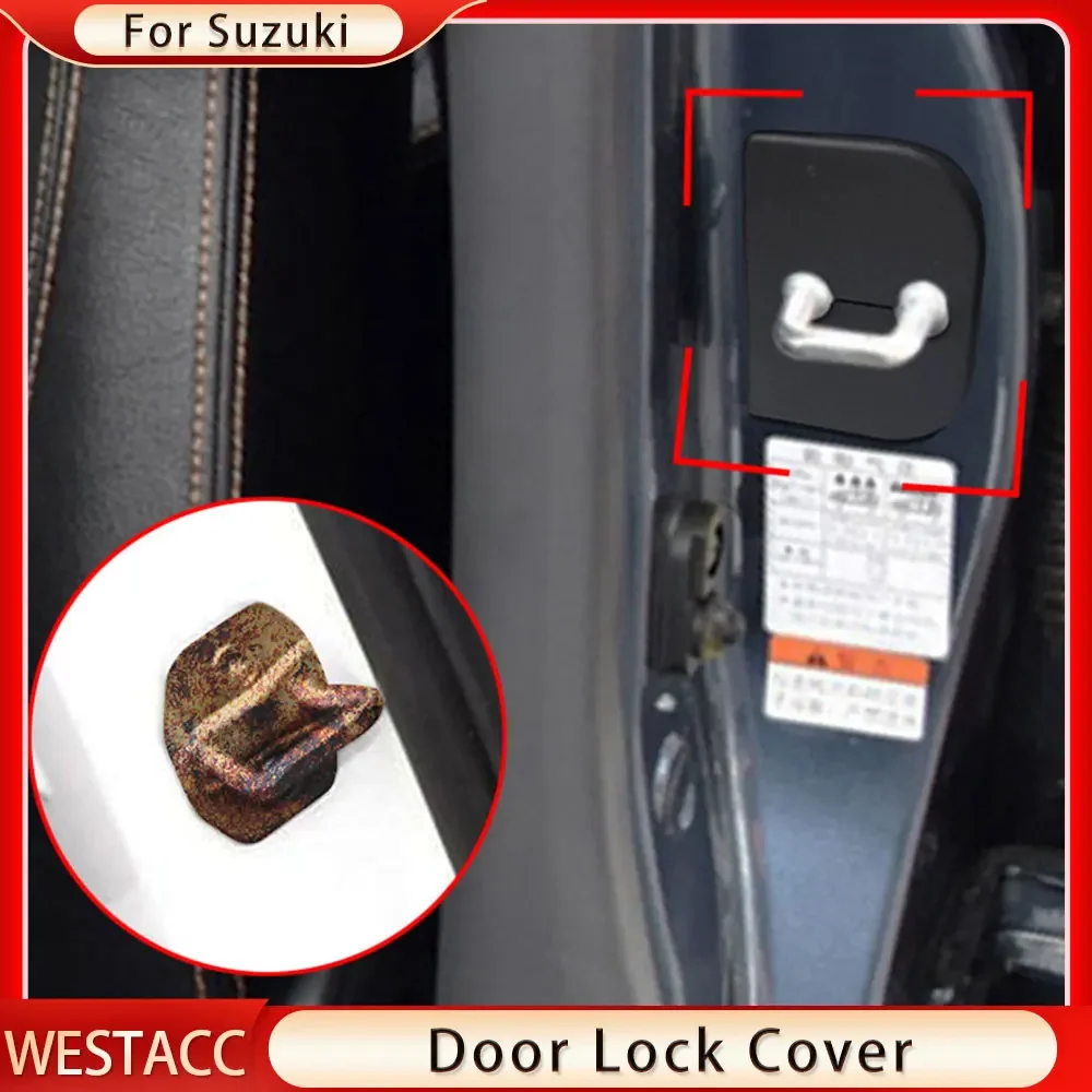 4Pcs ABS Car Anti-Rust Door Lock Cover Protection Cap Sticker for Suzuki Swift S-Cross Alto Splash SX4 Jimny Sierra Accessories