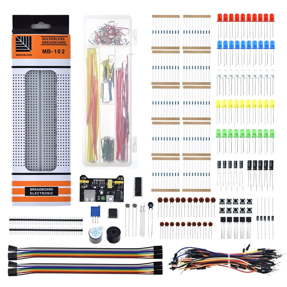 DIY Project Starter Kit For Arduino UNO R3 Kit Electronic DIY Kit Electronic Component Set With Box 830 Tie-points Breadboard