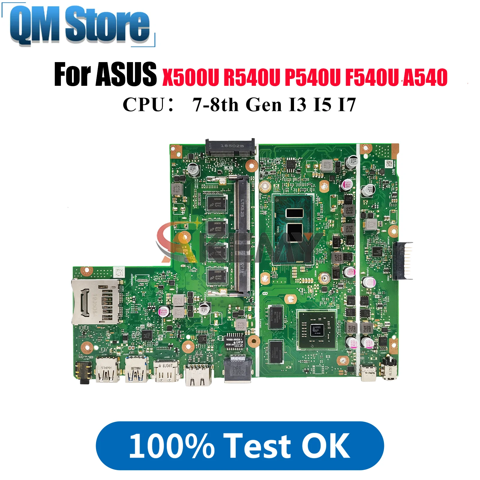 

X540UP Laptop Motherboard For ASUS F540U A540U X500U K540U X540U P540U R540U X540UPR X540UP Mainboard With I3 I5 I7 CPU tests OK