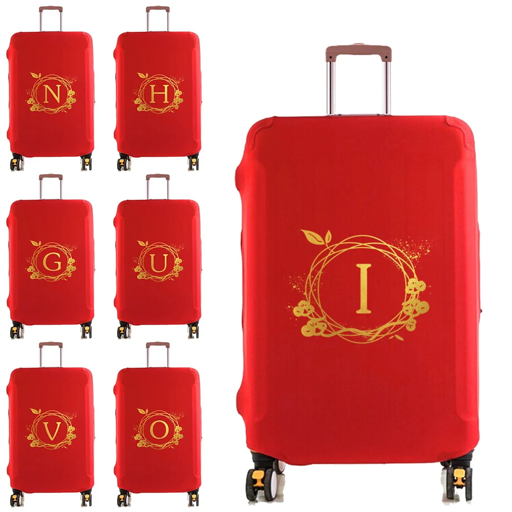 

Luggage Cover Protector Elastic Dustroof Fashion Suitcase Dust Cover Fit 18-28 Inch Trolley Baggage 26 Wreath Letter Name Print