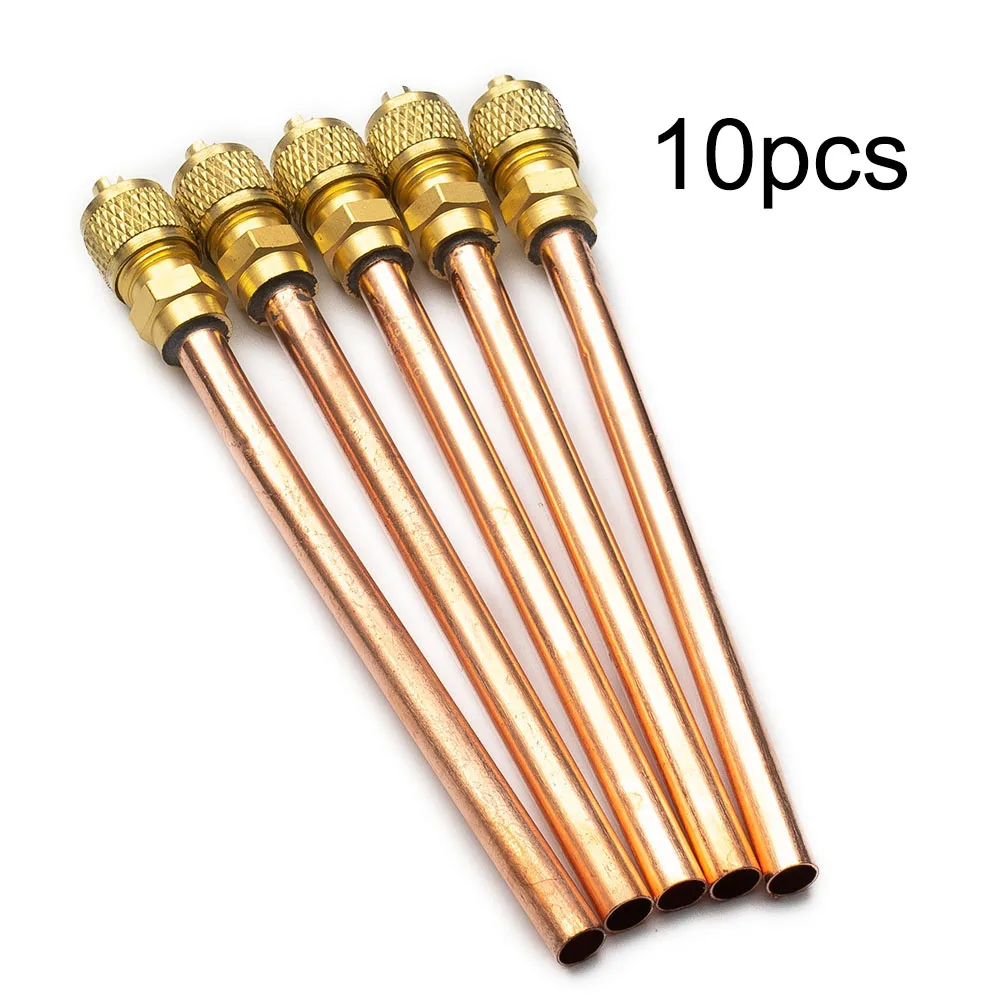 10 pz Valvole del Condizionatore D'aria Valvole di Refrigerazione 13x6x4 cm Tubo di Rame Riempimento Valvola di Manutenzione Parti HVAC
