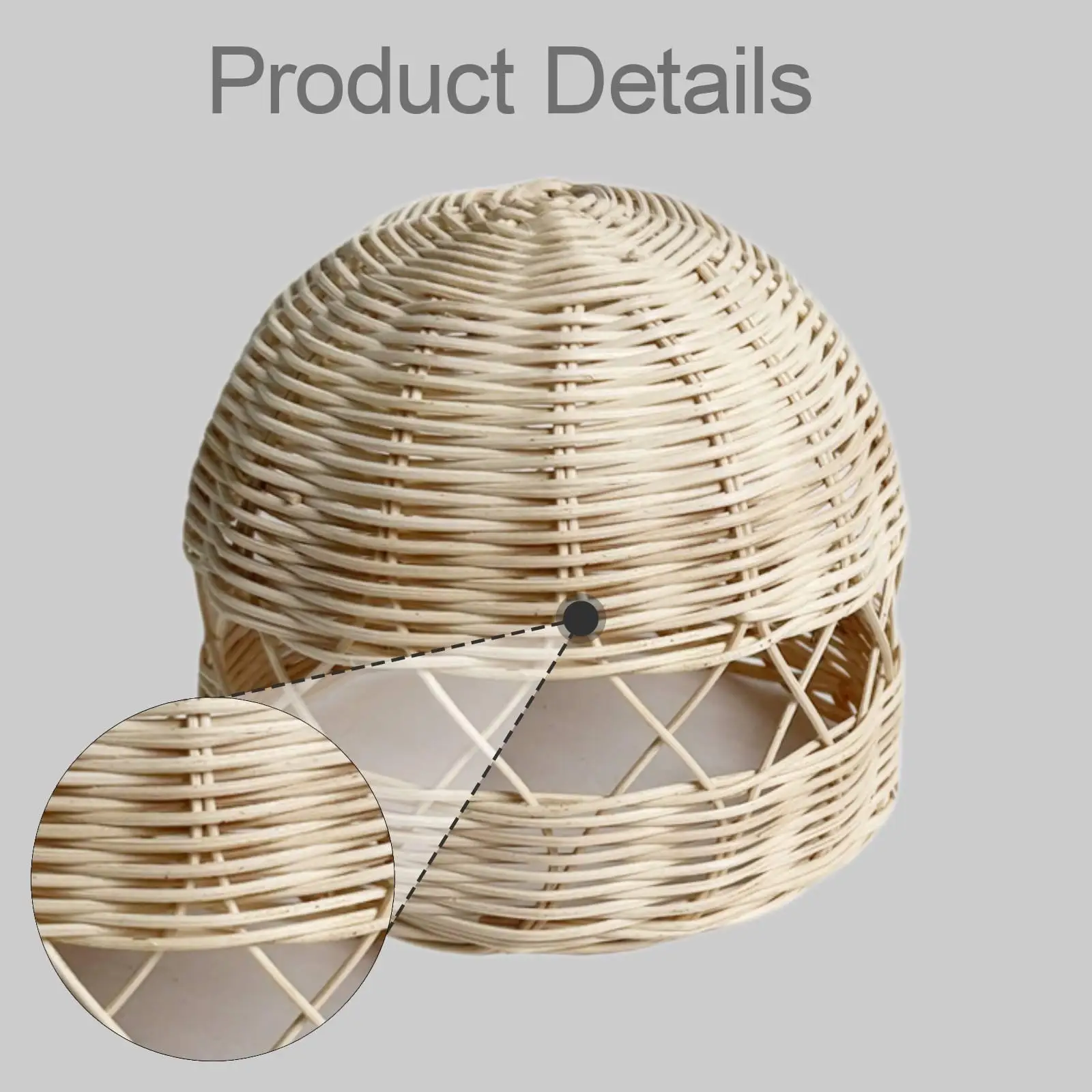 Lampshade Decoration Fashion Brown Easy Installation Ornament Wood Lamp Cover for Kitchen Bedside Bedroom Dining Room Restaurant