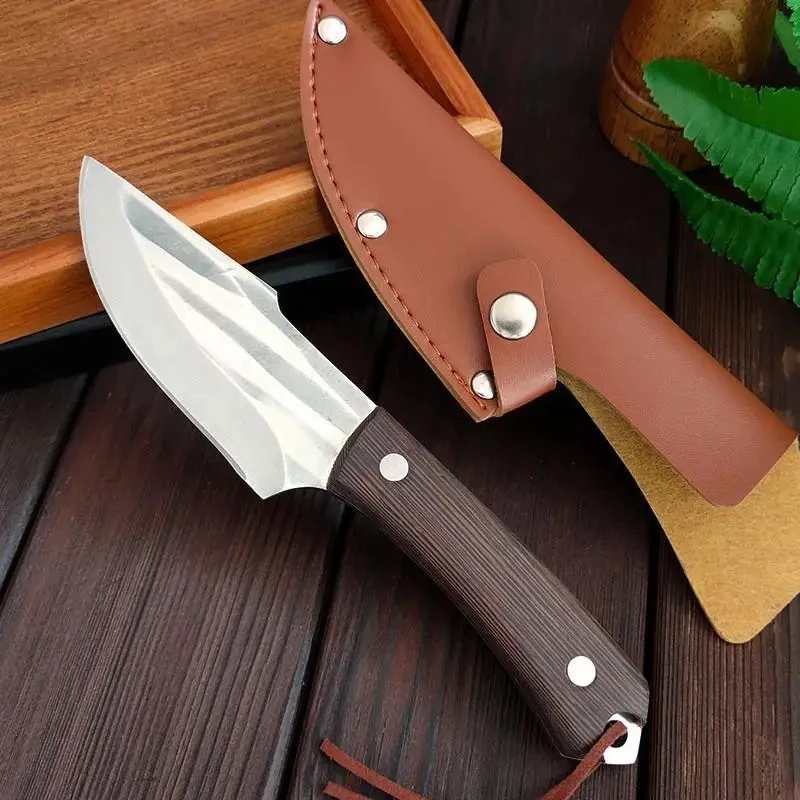 Stainless Steel Kitchen Boning Knife Chef Knives Handmade Forged Knife Slicing Fishing Meat Cleaver Butcher Knife with Sheath