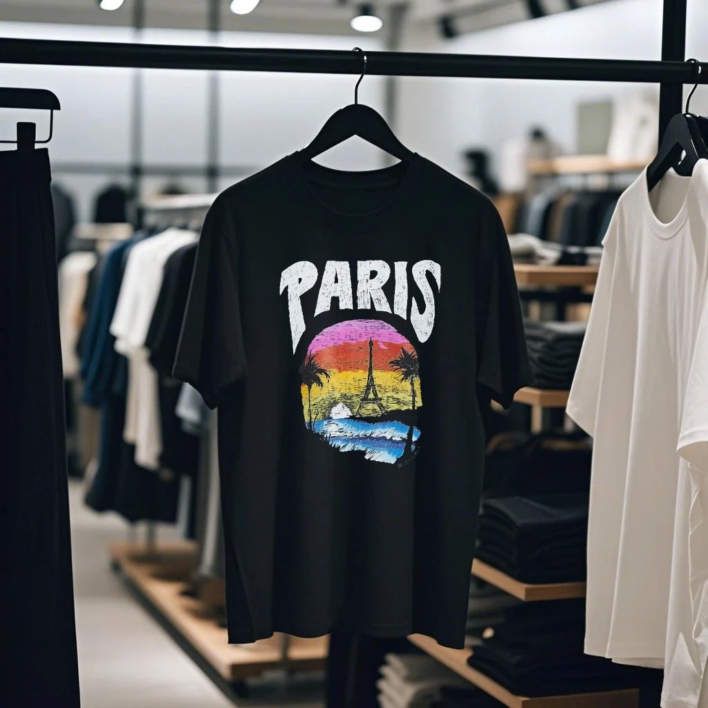 

Париж, тропический графический принт, летние элитные брендовые хлопковые мужские и женские футболки с короткими рукавами, уличная модная одежда