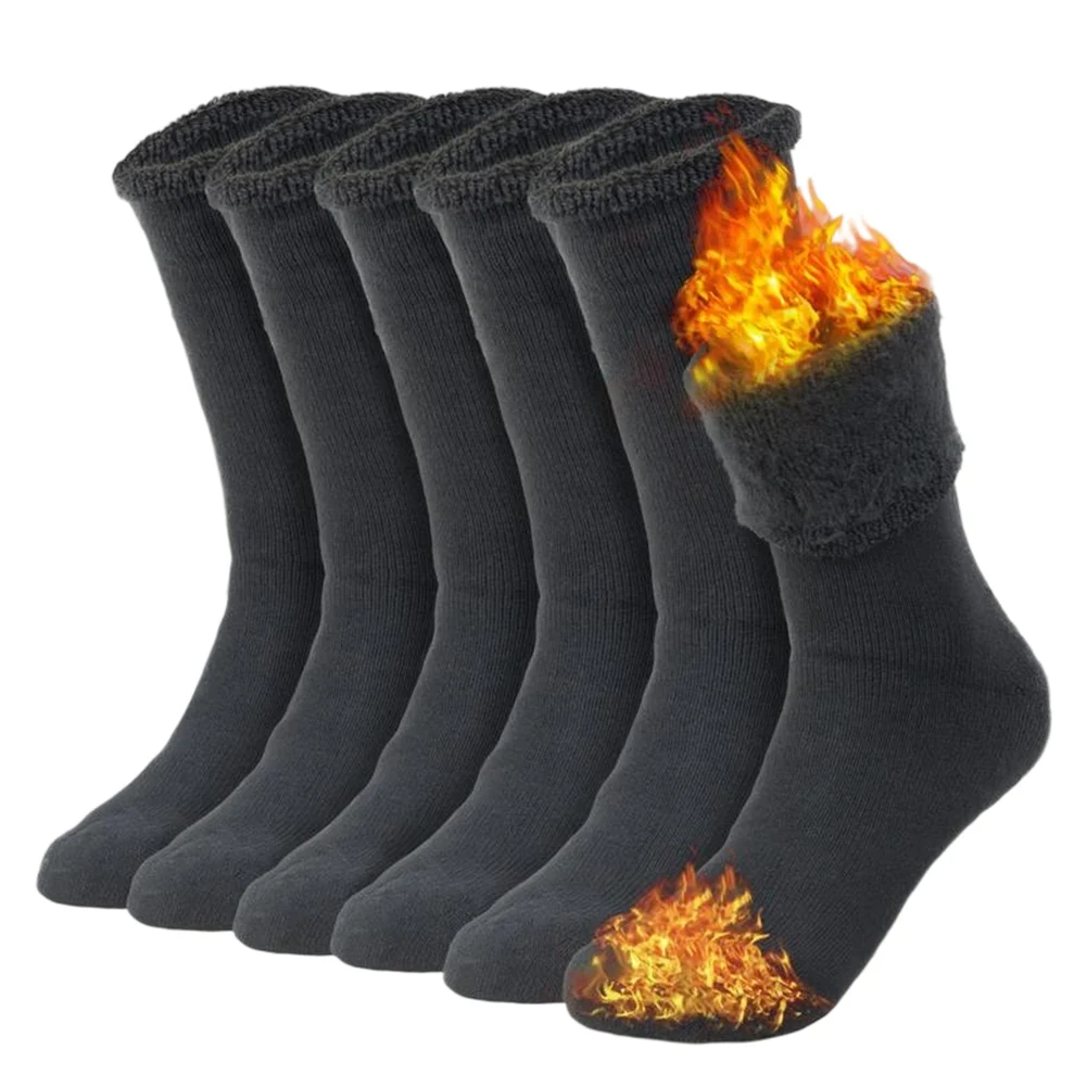 

3 пары утепленных шерстяных носков для холодной погоды и снега, идеально подходят для зимнего туризма, альпинизма и активного отдыха на природе.