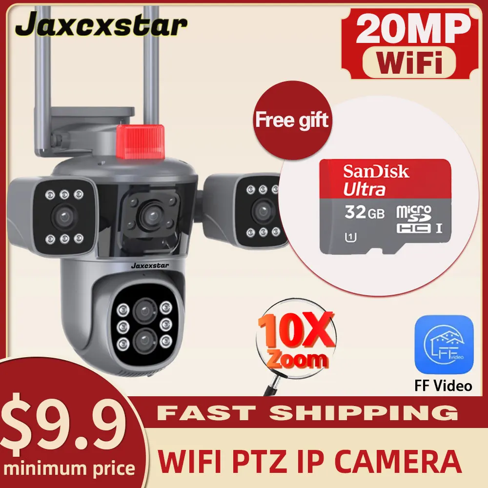 camera de seguranca sem fio ao ar livre protecao wifi rastreamento automatico ptz lentes telas cctv ip camera de audio bidirecional 10k 20mp zoom 10x 01