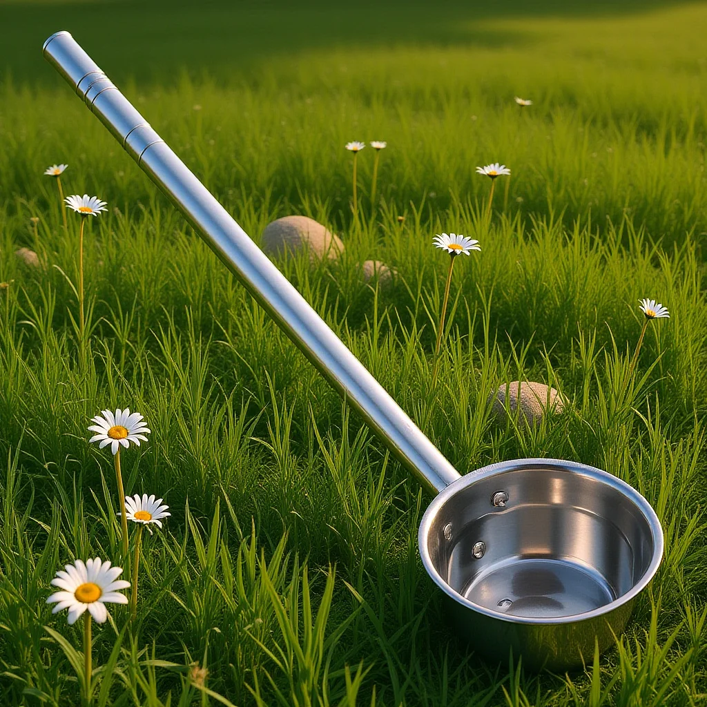 1 шт., ковш для воды с длинной ручкой, утолщенный ковш из нержавеющей стали, большая емкость, садовая ковш для полива растений, цветов, ванны