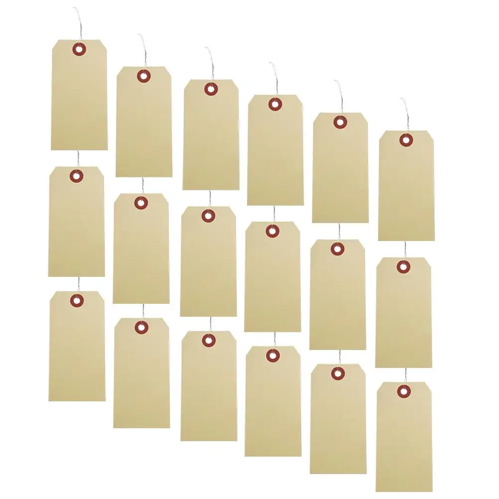 100 pcs Manila Wire Tags With Eyelets Price Tag Labels Sturdy Shipping Packaging Cargo Wired Tags For Folder Labels Manila Tags