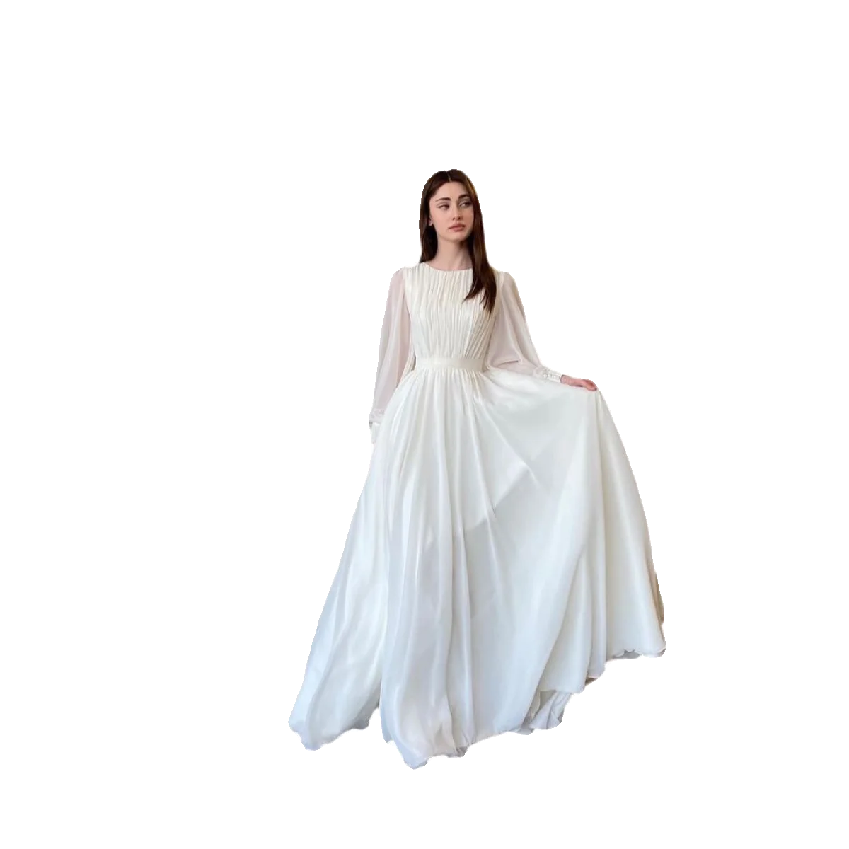 Ele White Lantern Sve Round Ne Evening Dr Damen Par Wedding Dr Long Sve bodenlanges Kleid für Erwachsene