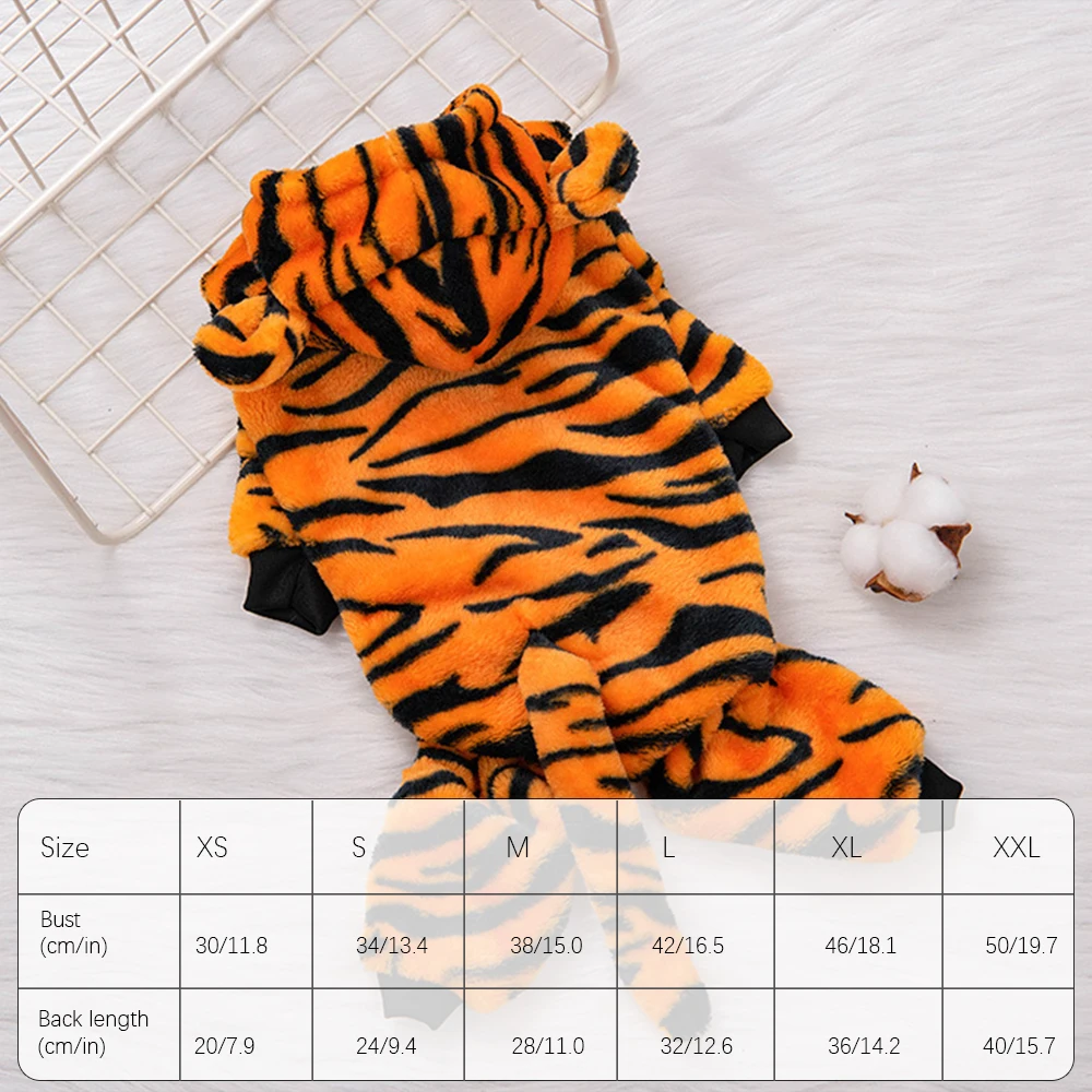 Colección de disfraces de invierno premium para mascotas: adorable cerdo, tigre, Pikachu, león, vaca, trajes de felpa con diseño de cuatro patas