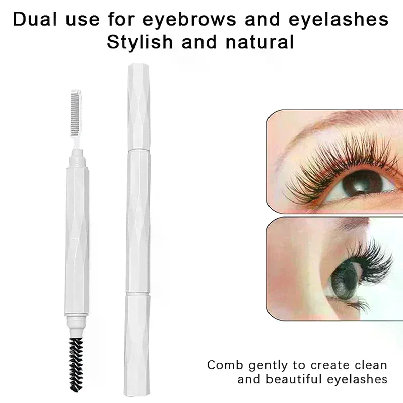 Spiral Brush Fine Double Headed Eyebrow and Eyelash Comb Toothed Small Steel Comb Professional Beauty Makeup Tools for Eye