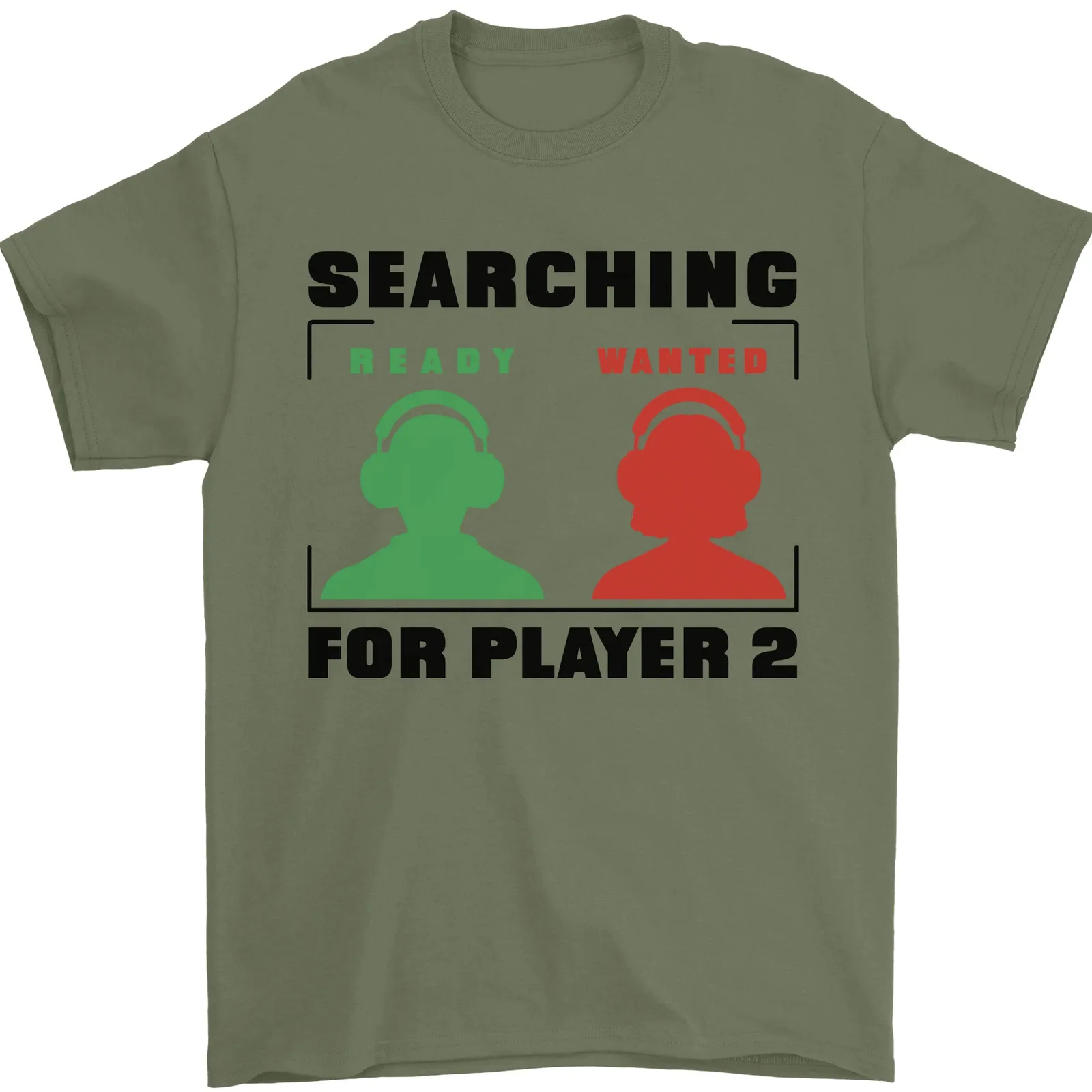 Player Two Wanted Funny Singles Day Gamer Mens T-Shirt 100% Cotton