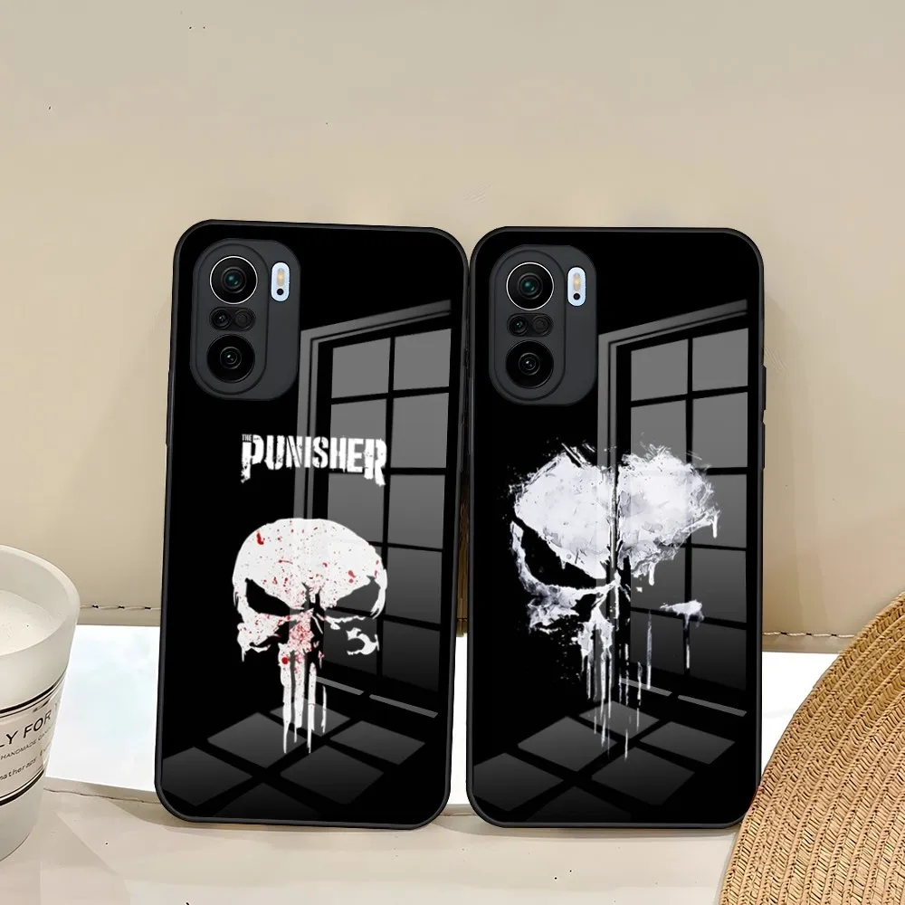 Marvel Punishers Phone Case For Xiaomi Redmi Note 13 10 10T 11i 11T 11 9 8 11S Poco M4 F3 X3 Pro Glass Design Back Cover