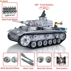 WYPRZEDAŻ Heng Long 1/16 Snow 7.0 Customized Panzer III H RTR RC Tank 3849 Metal Wheels Tracks Gearbox Idler Infrared BB Shoot Toy