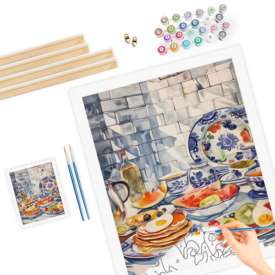 RUOPOTY الطلاء حسب عدد الكبار عدة الرسم على قماش الرسم بواسطة أرقام العمل اليدوي Crafts بها بنفسك الحرف جدار الفن الحديث قتل الوقت جدار ديكور