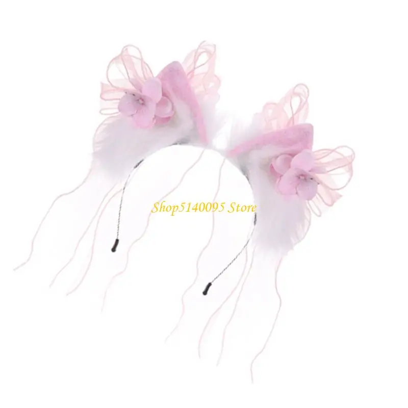 DXAE Cerchietto per capelli in peluche peloso Orecchio per capelli Ragazza Fursuit Dressing Copricapo anime