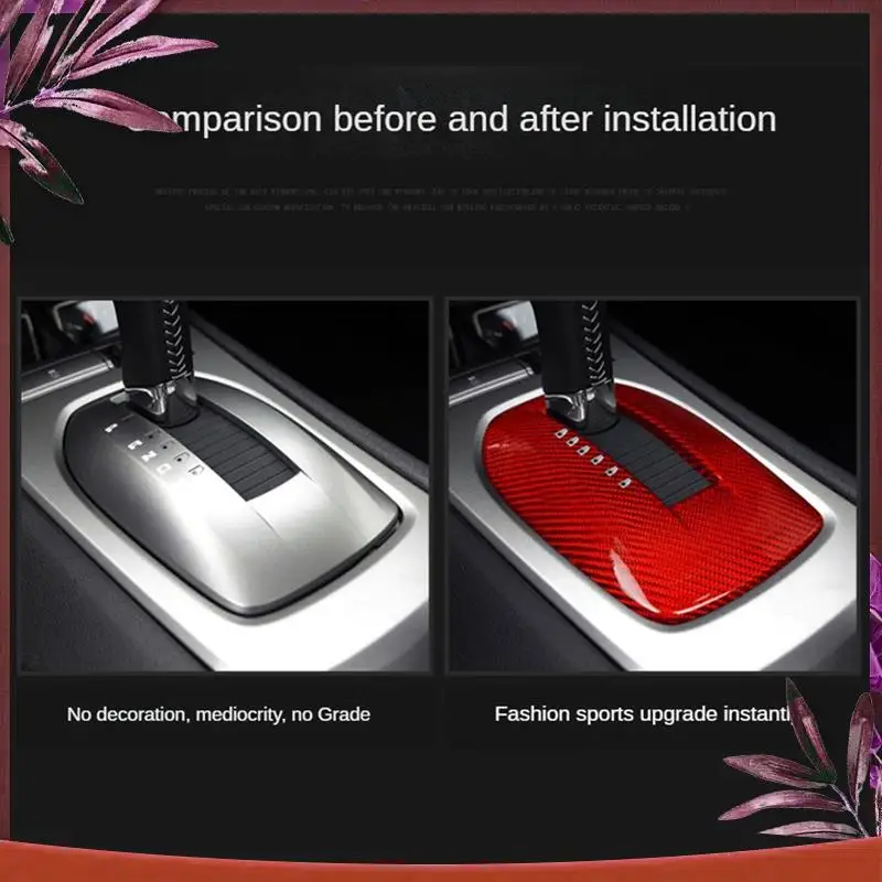 

Real Hard Carbon Fiber Car Gear Shift Panel Interior Trim For Camaro 2010-2015(Red) Replacement Accessories