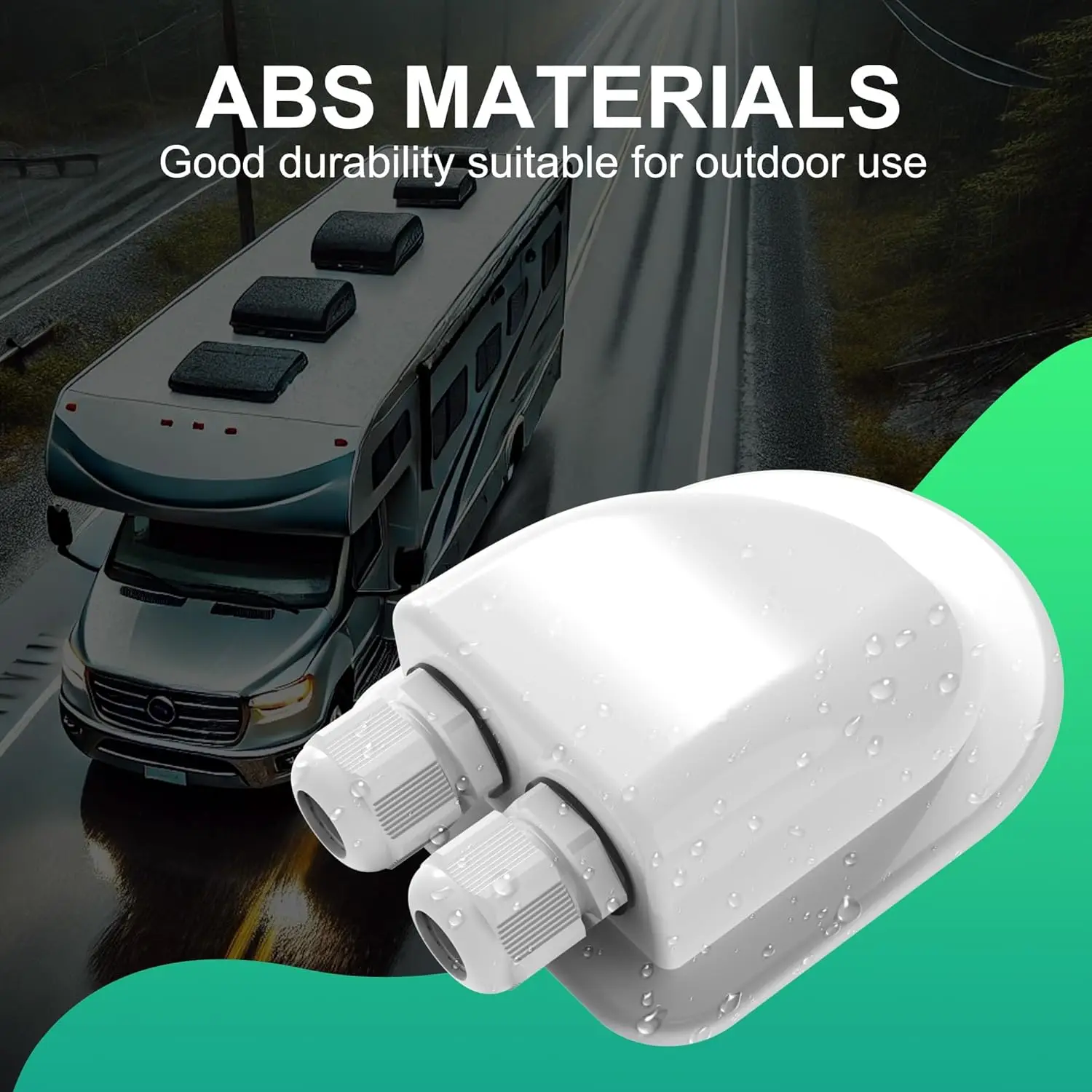 1PCS RV Solar Junction Box Cable Entry Gland Box Roof Wire Entry Cable Connector Holder Dual Hole For Camper Van Boat