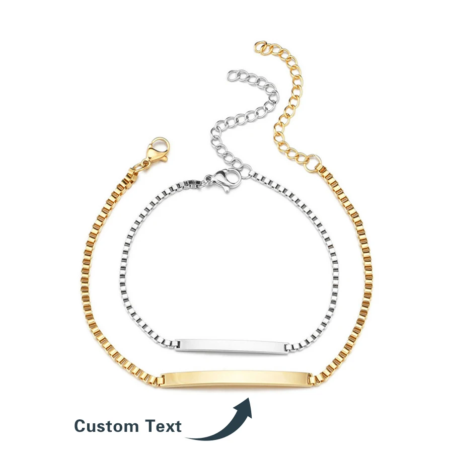 

Custom Engraved Name Bracelet Personalized Initial Charm Jewelry for Mom, Daughter, Grandma Birthay Gifts Bracelets for Women