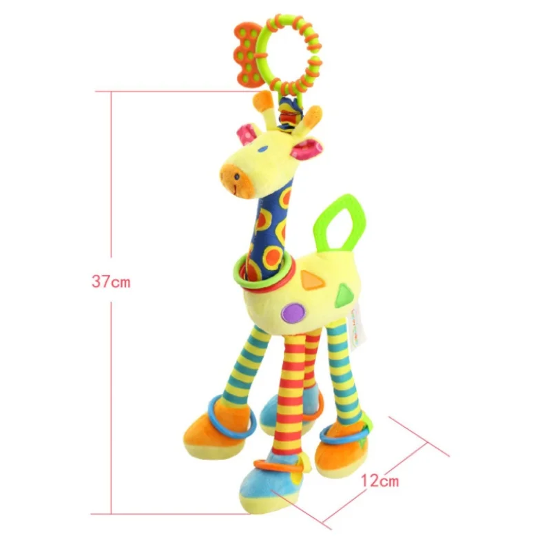 Sonajero colgante de jirafa, juguetes suaves para cochecito de bebé, asiento de coche, cuna, juguetes de actividades de animales de peluche, regalo para niños recién nacidos