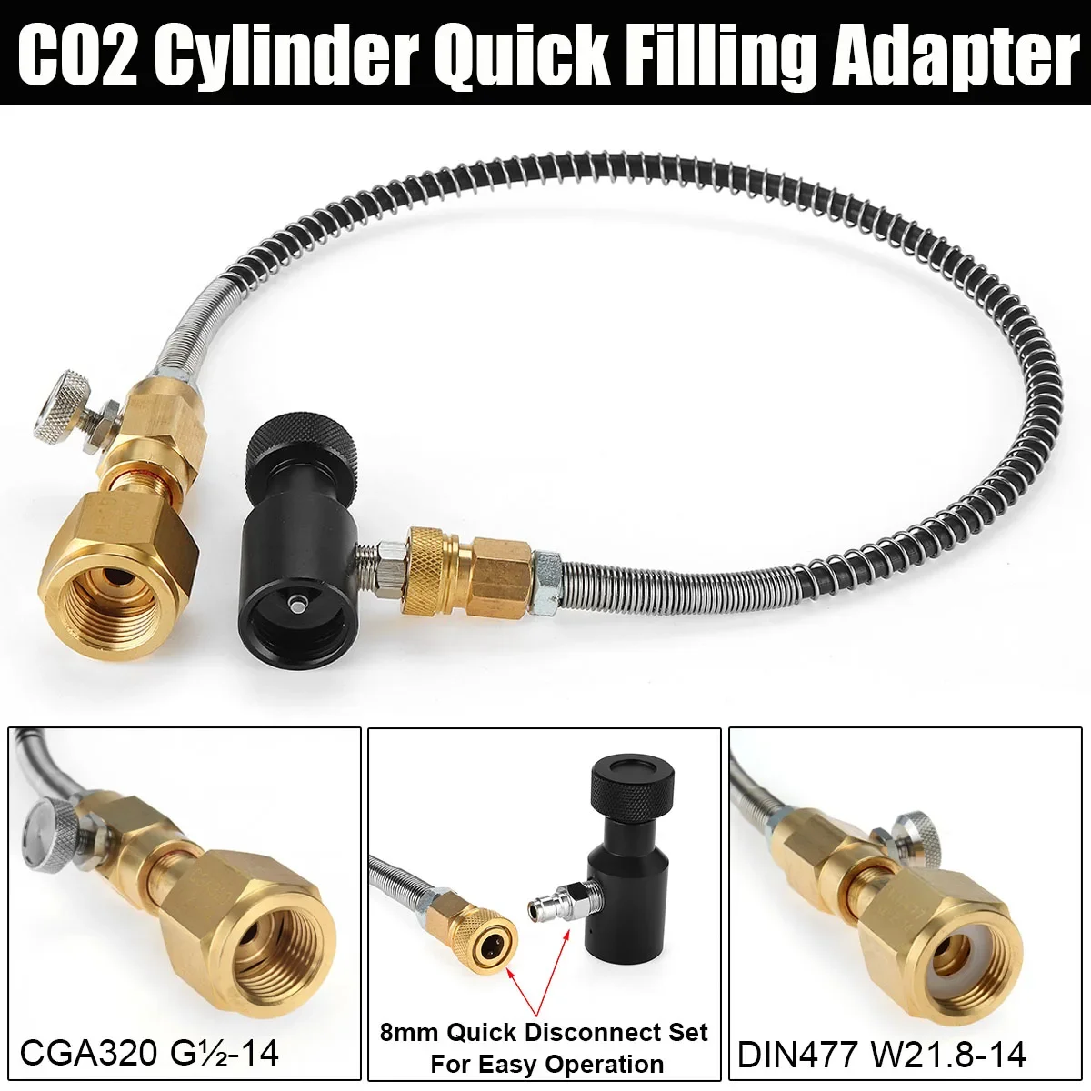 

NEW Soda Club Stream Soda Club to External Co2 Tank Adapter and Hose Kit W21.8-14 Or CGA320 W/Quick Disconnect Connector