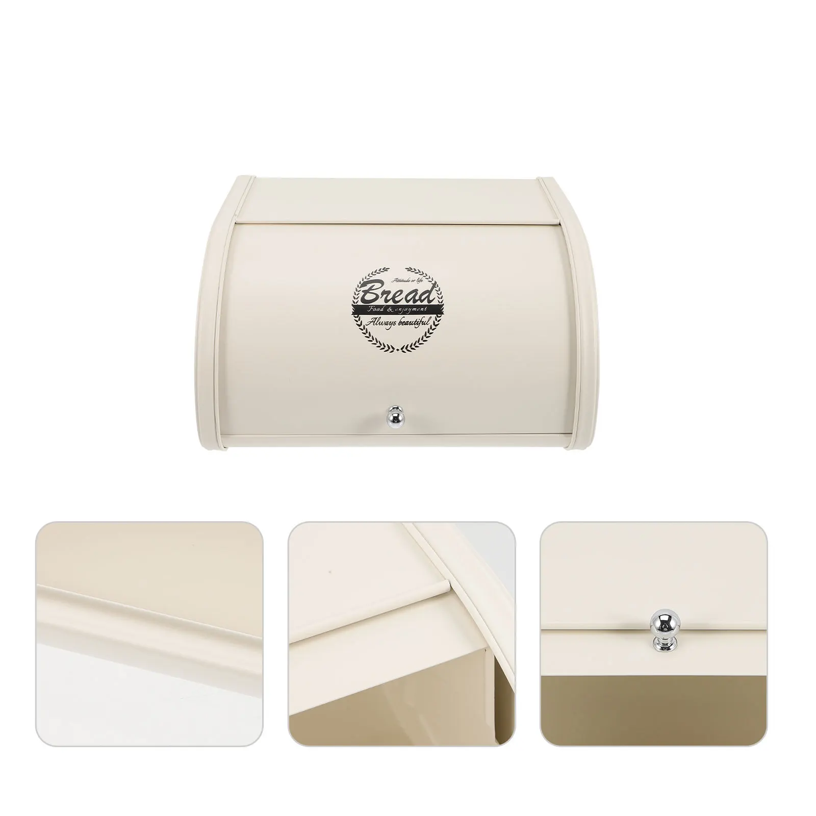 

Large Capacity Farmhouse Metal Bread Box Corner Breadbin for Kitchen Countertop Vintage Bread Holder Breadbox Metal Box with Lid