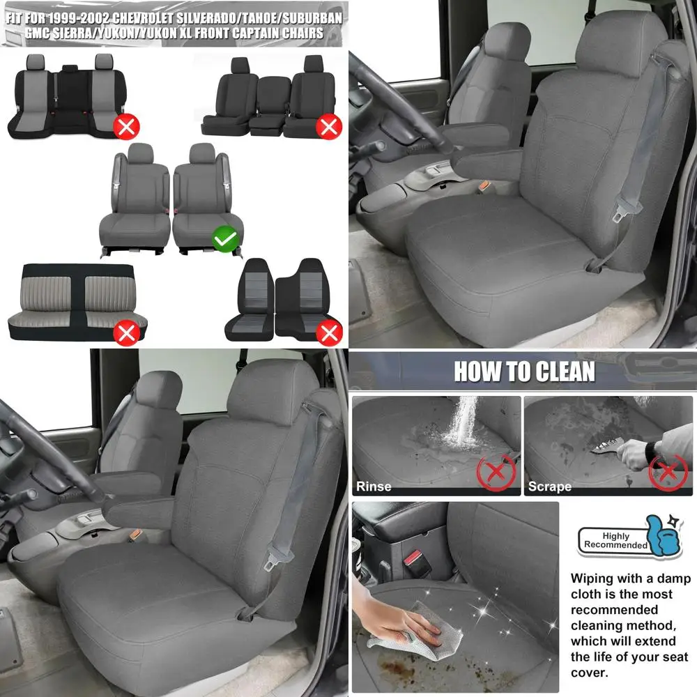 

Чехлы на передние сиденья, замена на стулья Chevy Silverado/Suburban/Tahoe и GMC Sierra/Yukon емкостью 1999-2002 годов, из неопрена премиум-класса