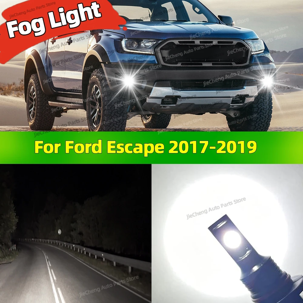 

2 шт. светодиодные противотуманные фары 6000K белый чип CSP супер яркий Plug and Play для Ford Escape 2017 2018 2019