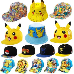 Pokemon dos desenhos animados boné de beisebol pikachu chapéu pokemon ajustável cosplay hip hop crianças meninas meninos anime figura brinquedos presentes homem crianças 8 principais vendas boneco beisebol - №3