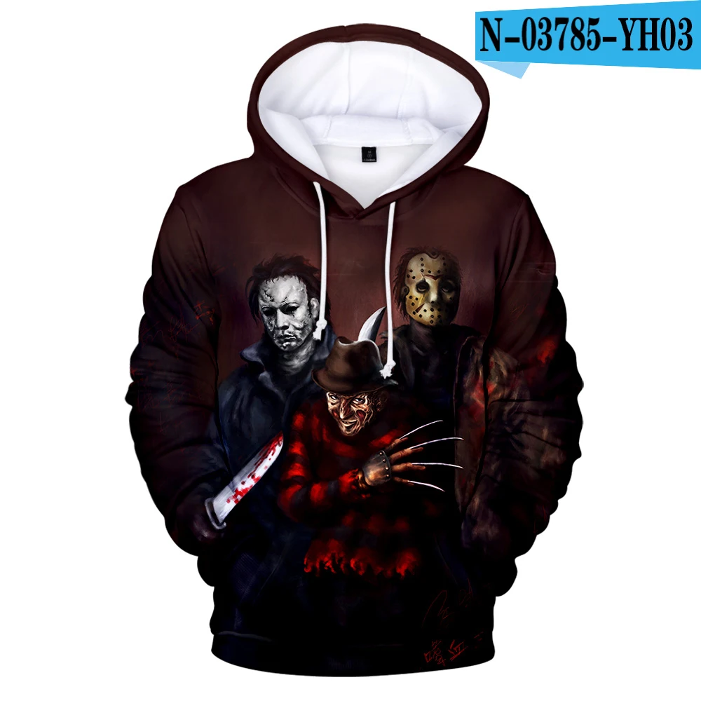 Men's Michael Myers Hoodies, 3D Sweatshirts, Halloween Streetwear, Boys Hoodie, Cosplay Tops, Teen Fashion, New Style, 2024