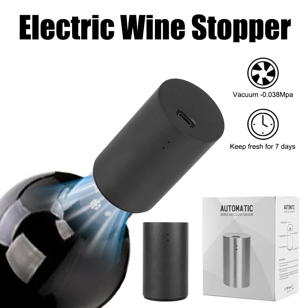 

Electric Wine Stopper Kitchen Bar Tools Champagne Sealer Fresh Bottle Cap Plug Smart Wine Bottle Stopper