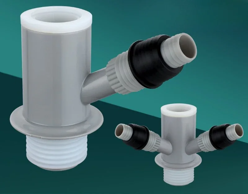 4pcs Basin washing machine drainage pipe two in one joint pool air conditioning down pipe three four-way PVC pipe sealing ring
