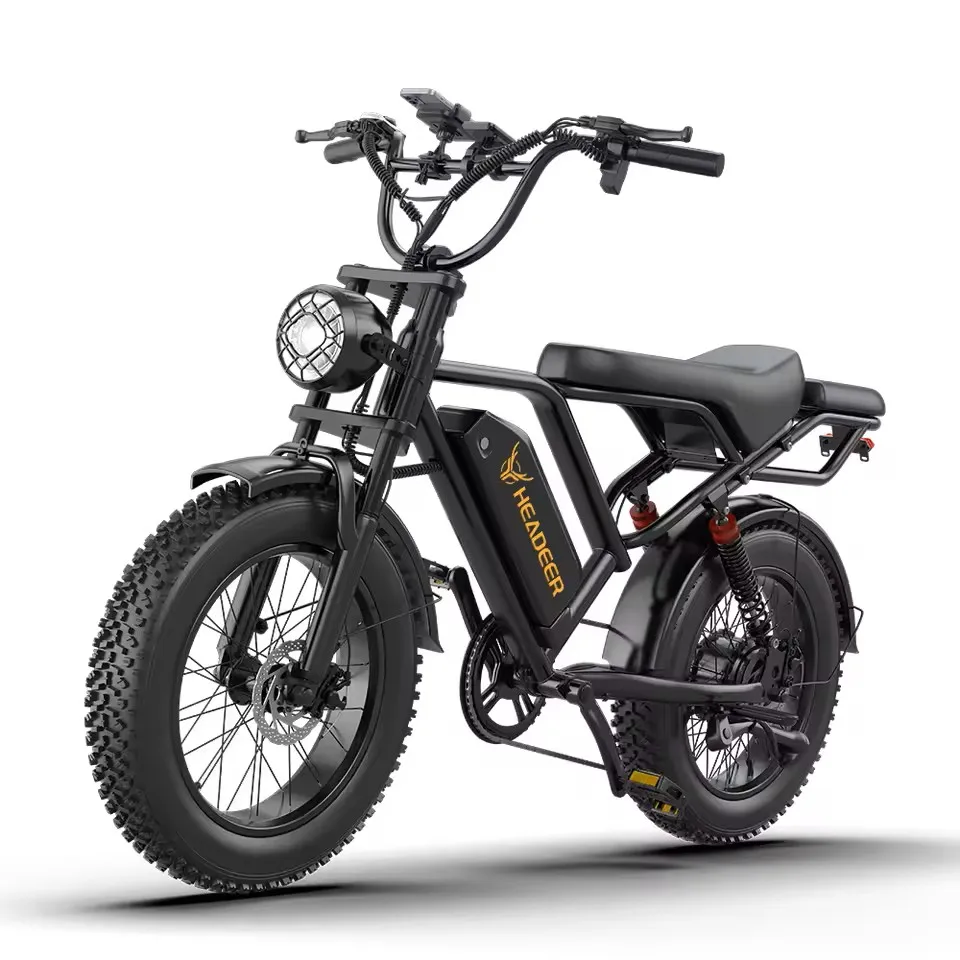 HEADEER BK20 E-Bike 48V20AH mit herausnehmbarem Akku, Doppelbremssystem, 20*4-Zoll-Fat-Tire, All-Terrain-Elektrofahrrad