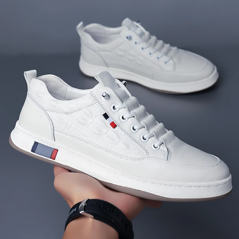 Herrenschuhe aus vulkanisiertem Leder, lässige Sneaker für Outdoor-Aktivitäten, Schnürschuhe zum Skaten_voghion.com