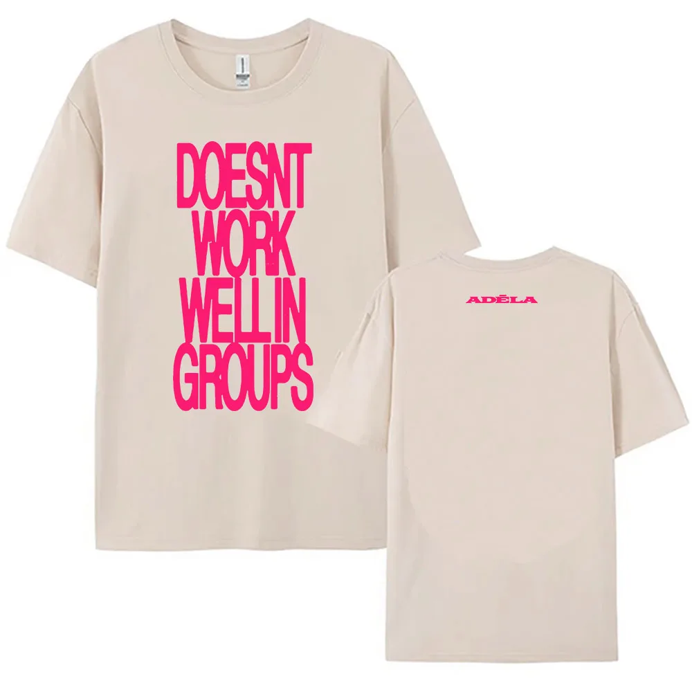 ADÉLA لا تعمل بشكل جيد في المجموعات تي شيرت رجالي قطني بأكمام قصيرة تي شيرت كاجوال للجنسين ملابس الشارع الشهير ملابس نسائية مطبوعة #3