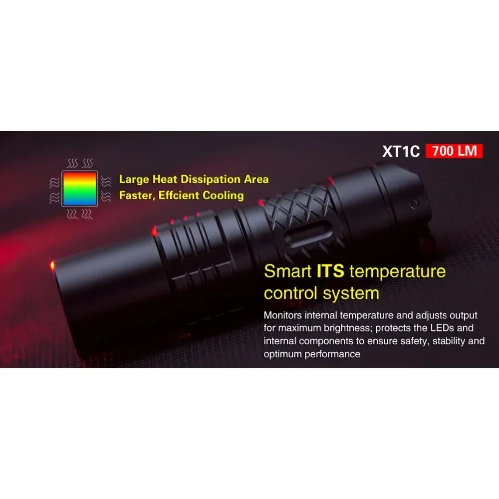 Klarus XT1C Compact Tactical LED-Taschenlampe, 1000-Lumen-Taschenlampe, Compact Edition
