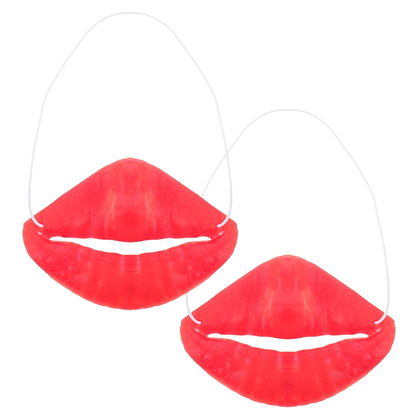 Accesorios faciales de látex, labios rojos, boca de salchicha, juguetes divertidos, suministros para fiesta de Halloween, 2 uds.