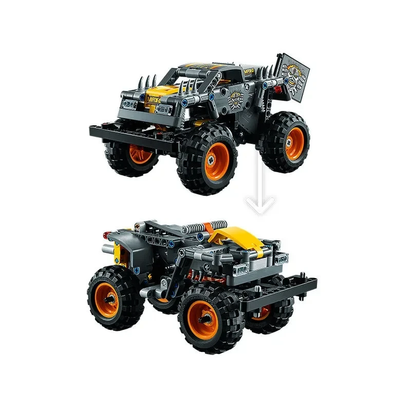 Nieuwe monster off-road voertuig bouwstenenset 2-in-1 trolley kinderspeelgoed jongens kerstcadeau
