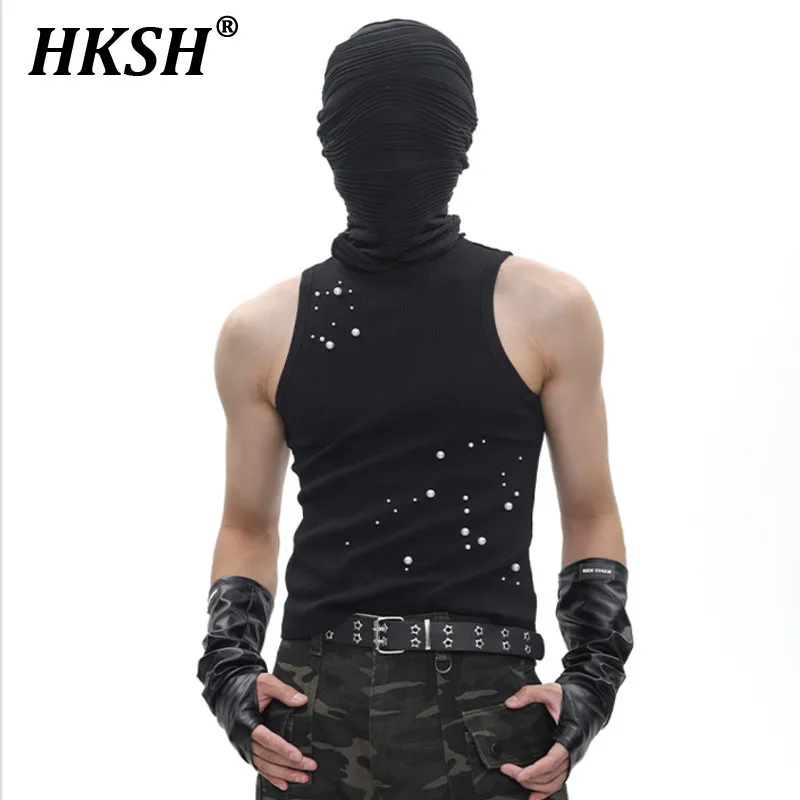 

HKSH Летняя новая мужская футболка Tide Y2K Dark Niche Design Элегантная модная футболка без рукавов Тонкие повседневные топы на бретелях в стиле панк-готика HK6290