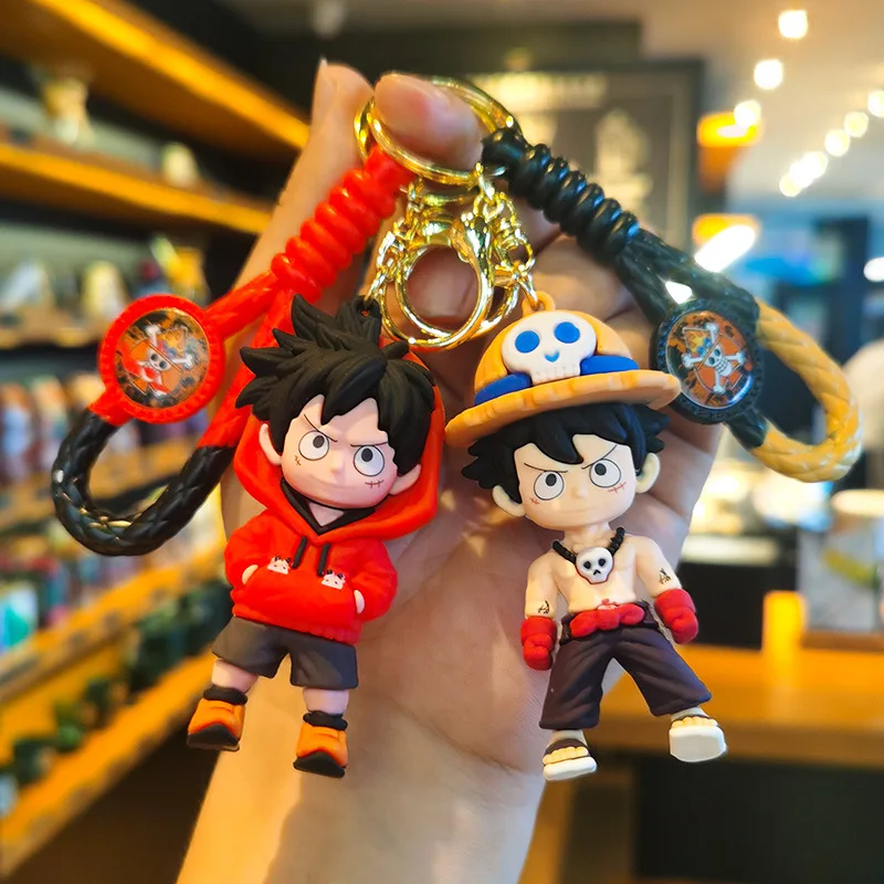 

Woven One Piece Keychain PVC Luffy Figurine Keychain Gift for Dragon Boat Festival Small Accessory Fashion Toys Anime Cartoon