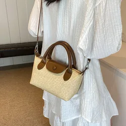 Straw Handbag Women'S Handmade Travel Beach Bag Summer New Shopping Handbag Basket