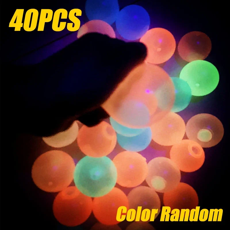 1-40PCSDecompression Glow-in-the-dark Bouncy Ball Sticky Wall Ball Stress Relief Vent Glow-in-the-dark Ball Suck Wall Toy Ball